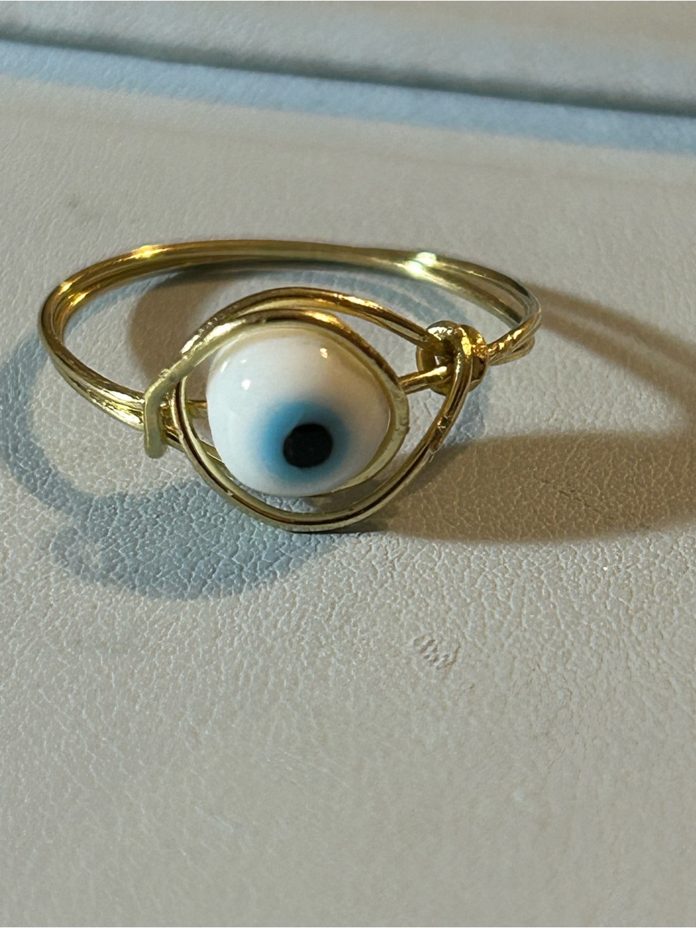 Gold tone Evil Eye Ring size 8